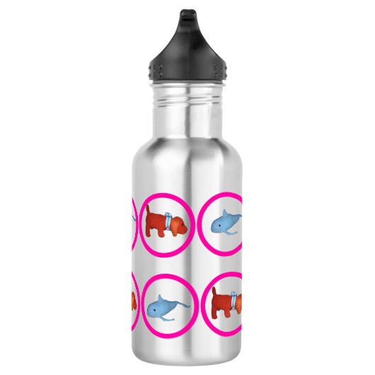 Waterfles - Cirkels met Walvis en Hond (Rechts)