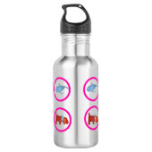 Waterfles - Cirkels met Walvis en Hond (Achterkant)