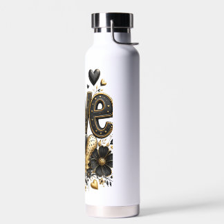 Waterfles | Elegante Romantische Bloemhart Tumb