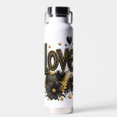 Waterfles | Elegante Romantische Bloemhart Tumb (Voorkant)