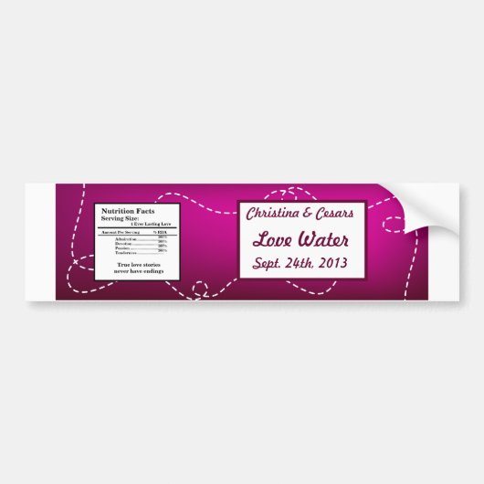 Waterfles Etiket Papier Vlak Paarse Lus Purples Bumpersticker (Voorkant)