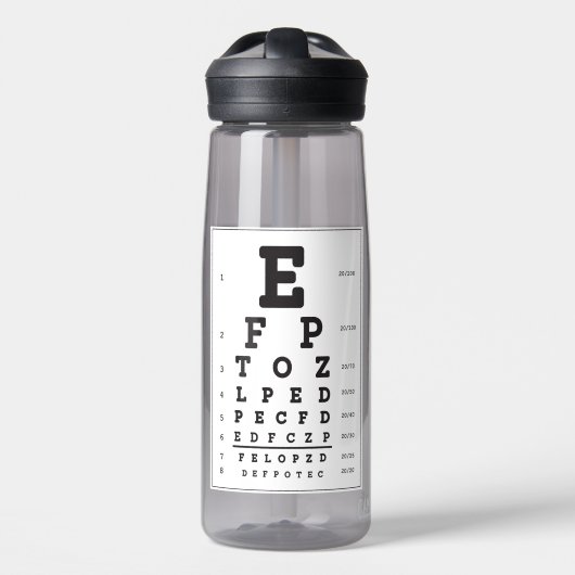 Waterfles Eye Chart (Voorkant)