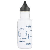 Waterfles, Gepersonaliseerd, Naam Blauw op Wit Waterfles (Rechts)