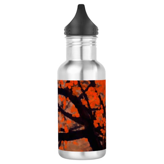 Waterfles Herfst rode boomschilderij (Links)