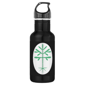 Waterfles in zwart met een groene dop