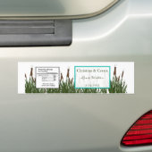Waterfles Label Cattail/Dragonfly in kleur Groen Bumpersticker (Op auto)