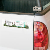 Waterfles Label Cattail/Dragonfly in kleur Groen Bumpersticker (Op Truck)