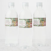 Waterfles Label Gold Glitter Rendier Plaid Buc Waterfles Etiket (Flessen)