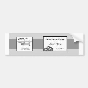 Waterfles Label His/Hers Diamond Wedding Band R Bumpersticker