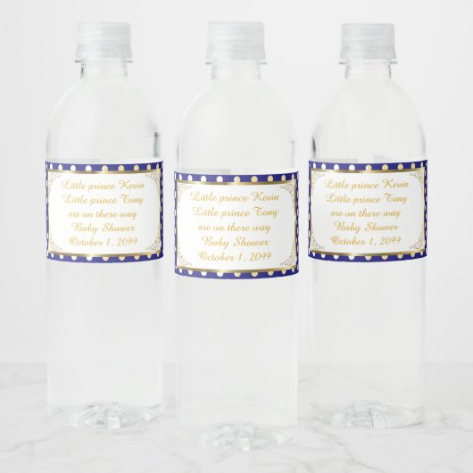 Waterfles Label twin boy & boy, Twin baby shower Waterfles Etiket (Flessen)