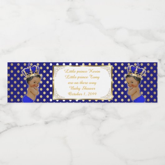 Waterfles Label twin boy & boy, Twin baby shower Waterfles Etiket (Enkel label)