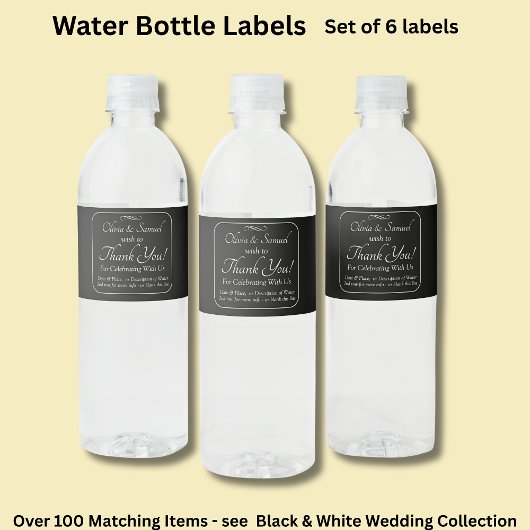 Waterfles - Labelset voor eten en drinken Waterfles Etiket