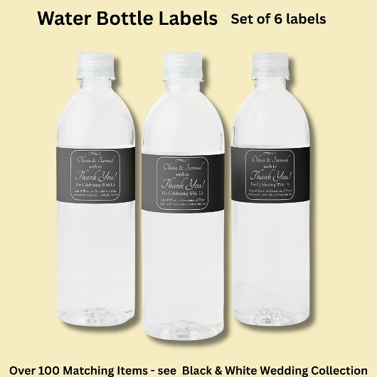 Waterfles - Labelset voor eten en drinken Waterfles Etiket
