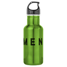 Waterfles Mannen Naam Zwarte Tekst Kleur Appel