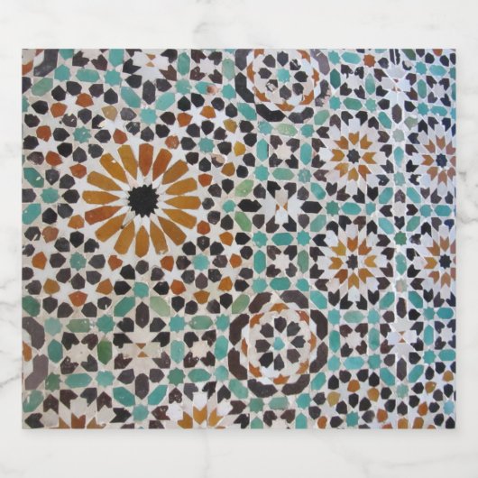 Waterfles Marrakech mozaïk - Likeurfles Etiket (Enkel label)