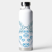 Waterfles met drijvende harten & CuWater-fles (Rechts)