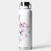 Waterfles met elegante bloemen (Achterkant)