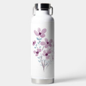 Waterfles met elegante bloemen (Voorkant)