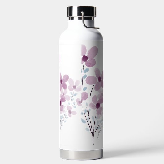 Waterfles met elegante bloemen (Links)