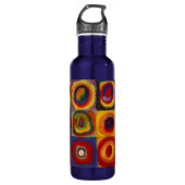 Waterfles met Kandinsky's pleinen en cirkels Waterfles (Voorkant)
