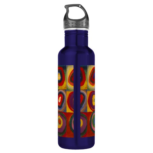 Waterfles met Kandinsky's pleinen en cirkels Waterfles (Achterkant)