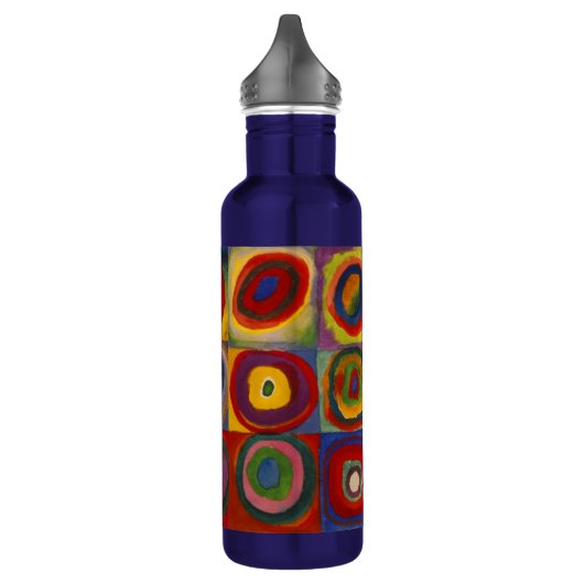 Waterfles met Kandinsky's pleinen en cirkels Waterfles (Links)
