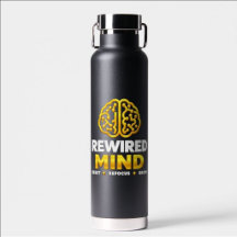 Waterfles met Rewired Mind-logo - Zwarte Geïsoleer