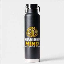Waterfles met Rewired Mind-logo - Zwarte Geïsoleer