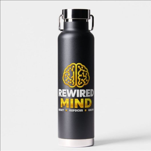 Waterfles met Rewired Mind-logo - Zwarte Geïsoleer