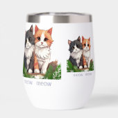 Waterfles met Schattigee poezen en miauw (Achterkant)