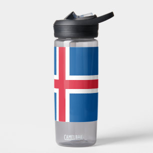 Waterfles met vlag van IJsland