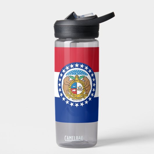 Waterfles met vlag van Missouri, V.S. (Links)