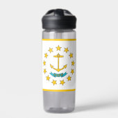 Waterfles met vlag van Rhode Island, VS (Voorkant)