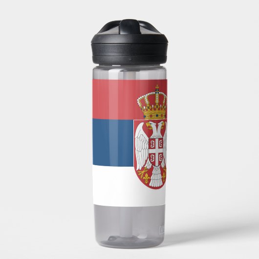 Waterfles met vlag van Servië (Voorkant)
