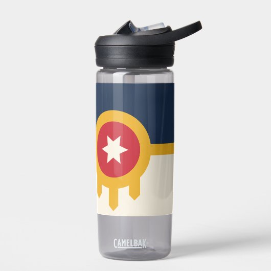 Waterfles met vlag van Tulsa, Oklahoma (Links)