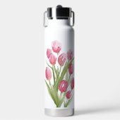 Waterfles met waterverf tulp ontwerp (Voorkant)