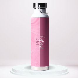 Waterfles - Monogram Roze Marmer Twee Tons