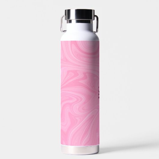Waterfles - Monogram Roze Marmer Twee Toon (Voorkant)