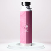 Waterfles - Monogram Roze Marmer Twee Toon