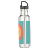 waterfles plezier regenboog blauw, rood, perzik waterfles (Achterkant)