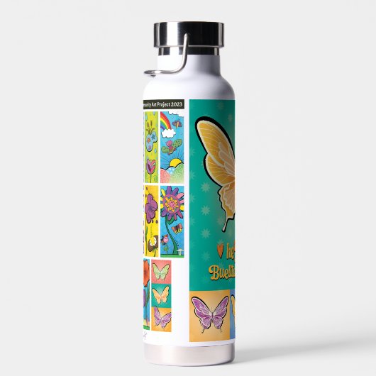 Waterfles - Pop Vlinders - Buellton.Art (Rechts)