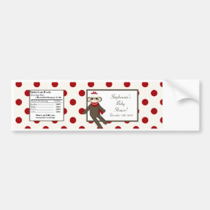 Waterfles rode sok aap bumpersticker