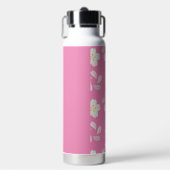 Waterfles roze bloemen (Voorkant)