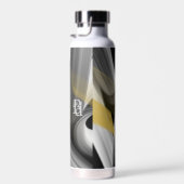 Waterfles Trend Abstract Art Zwart Wit Goud (Rechts)