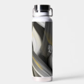 Waterfles Trend Abstract Art Zwart Wit Goud (Achterkant)