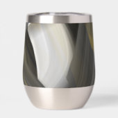 Waterfles Trend Abstract Art Zwart Wit Goud (Achterkant)