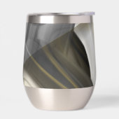 Waterfles Trend Abstract Art Zwart Wit Goud (Links)