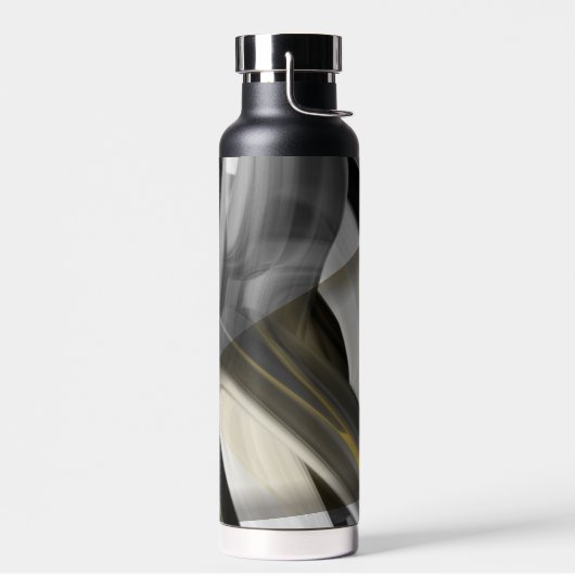 Waterfles Trend Abstract Art Zwart Wit Goud (Links)