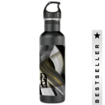 Waterfles Trend Abstract Art Zwart Wit Goud