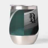 Waterfles Trend Abstract Art Zwart Wit Groen (Rechts)